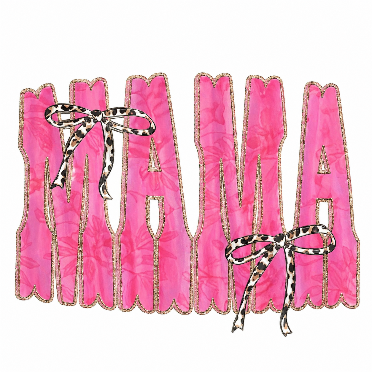 Mama Leopard Bow Graphic Tee