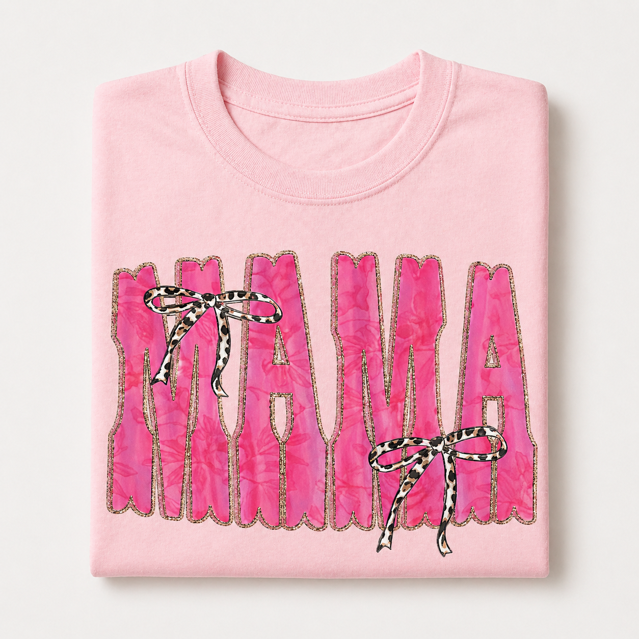 Mama Leopard Bow Graphic Tee
