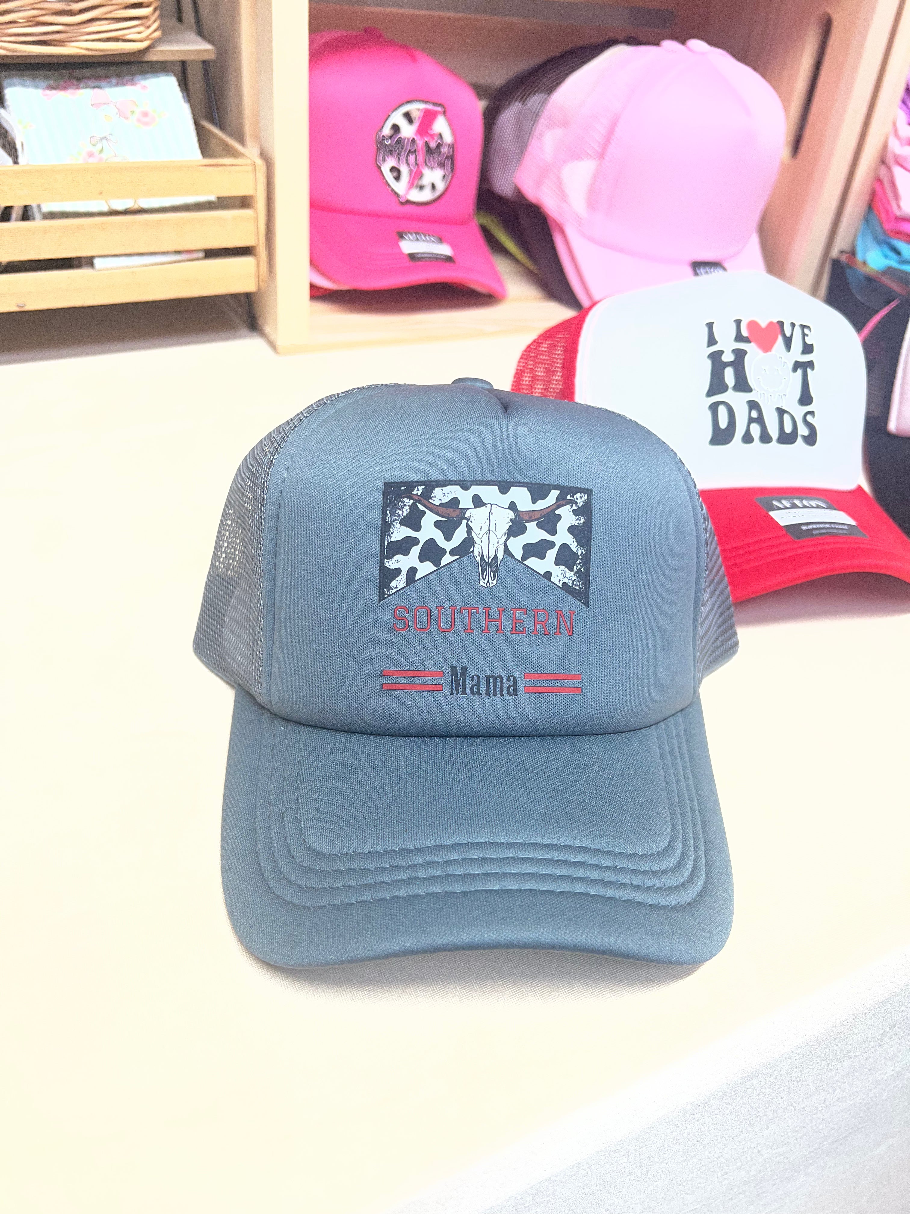 Southern Mama Cowhide Trucker Hat