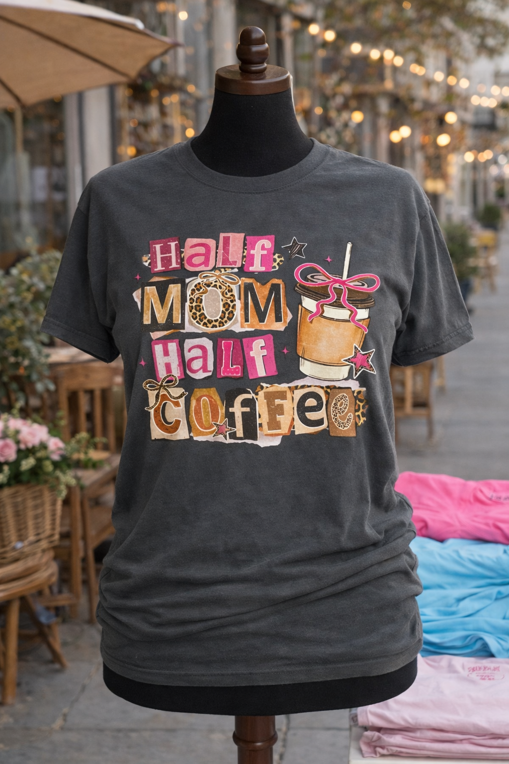 Half Mom Half Coffee Graphic Tee