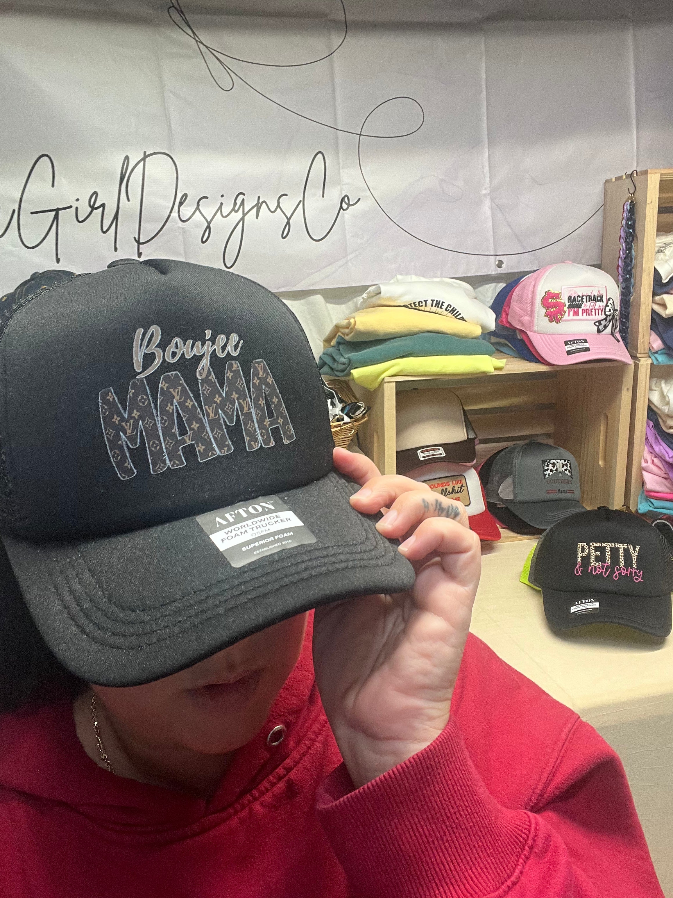 Designer-In spired Boujee Mama Trucker Hat