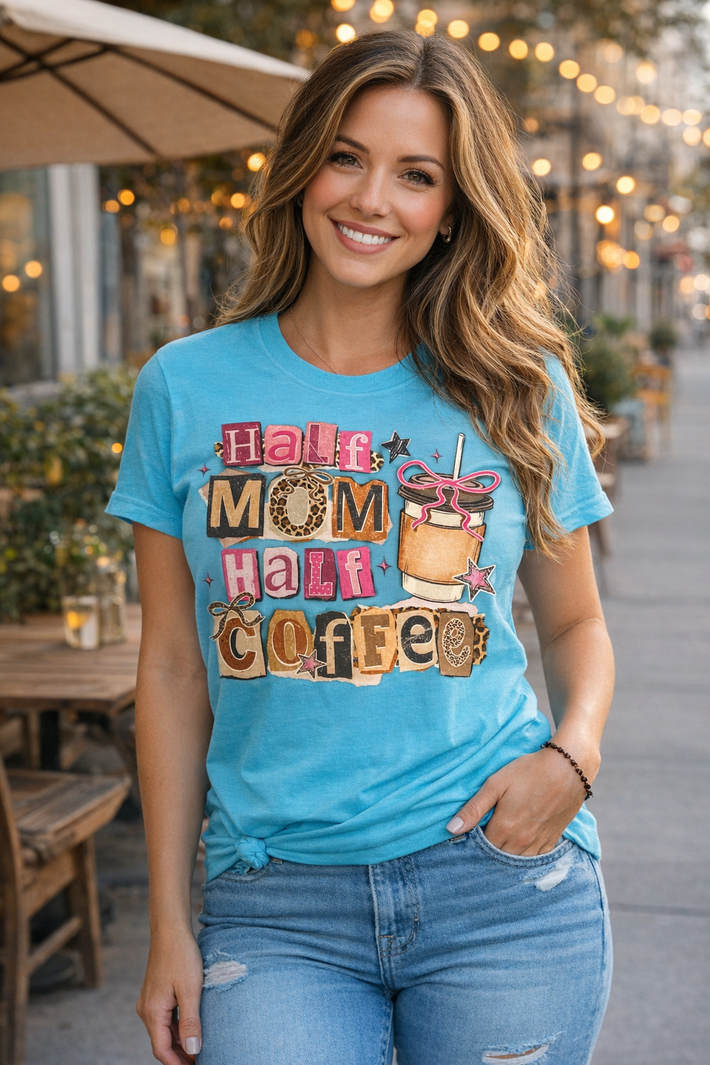 Half Mom Half Coffee Graphic Tee