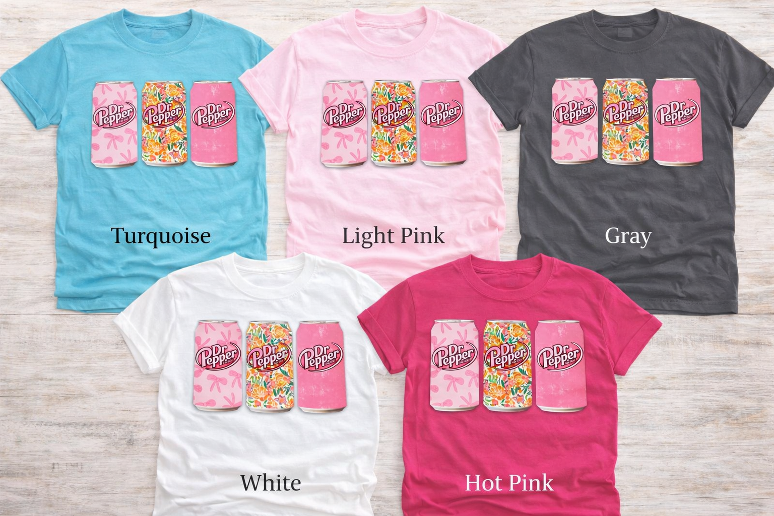 Pink Floral Dr Pepper Graphic Tee
