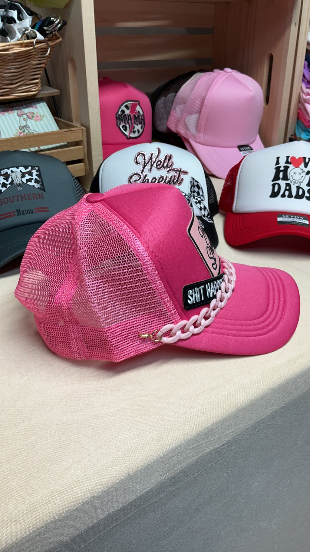 Pink Well Sheeyit Chain Trucker Hat