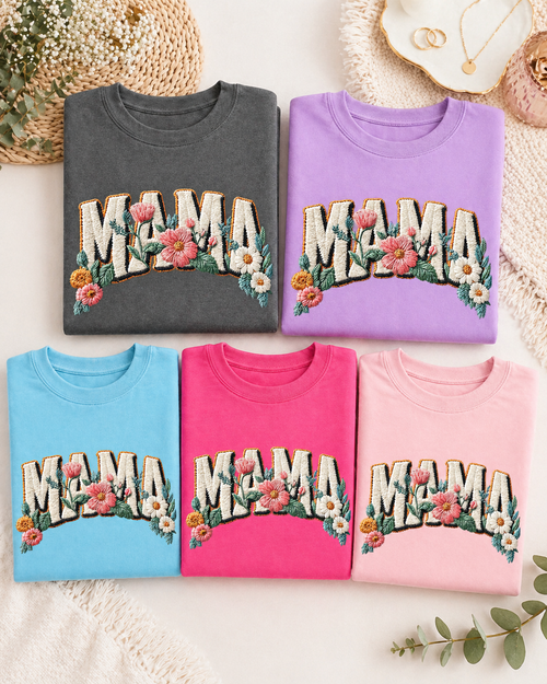 Floral MAMA Tee – Boutique Style Short Sleeve Shirt