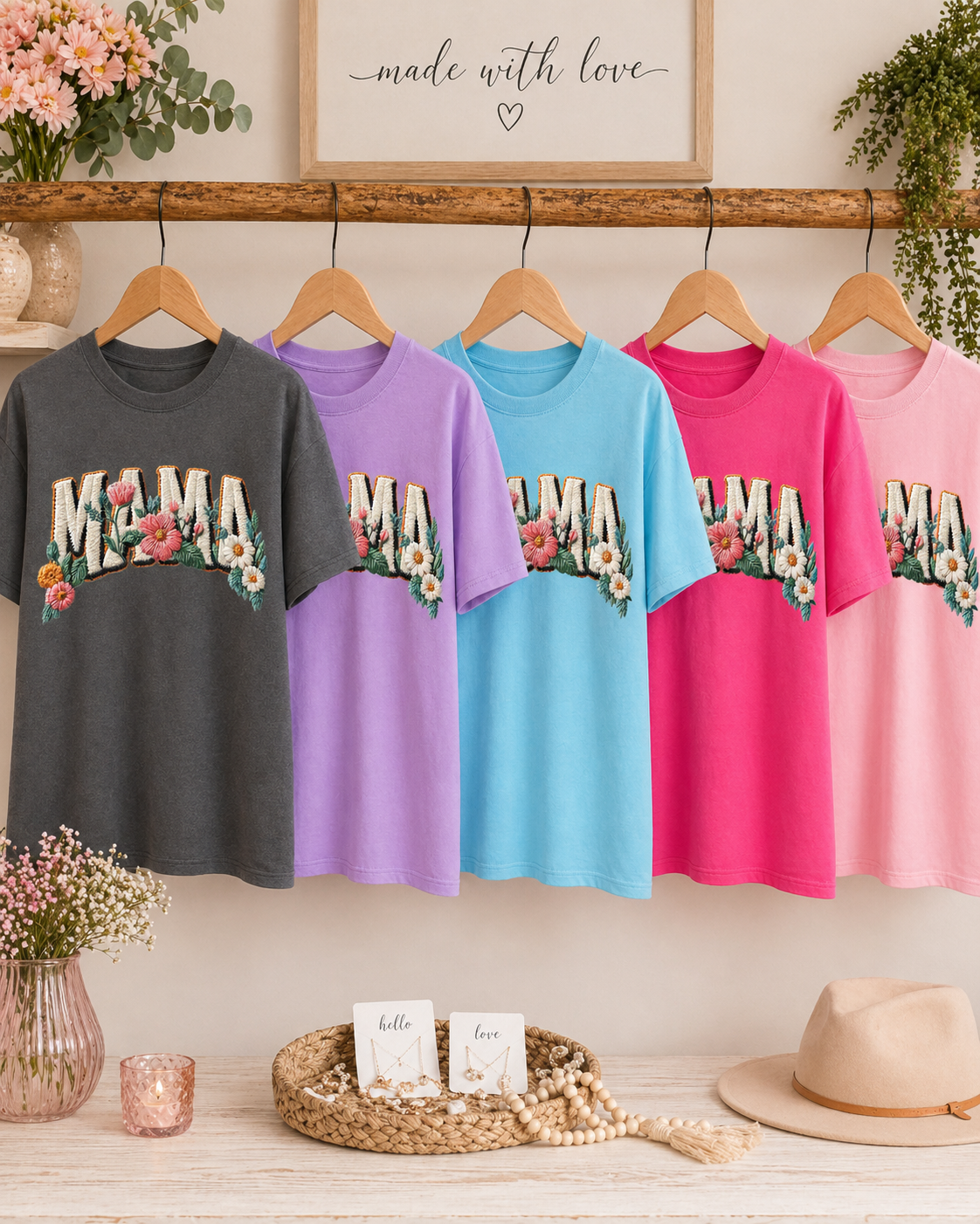 Floral MAMA Tee – Boutique Style Short Sleeve Shirt